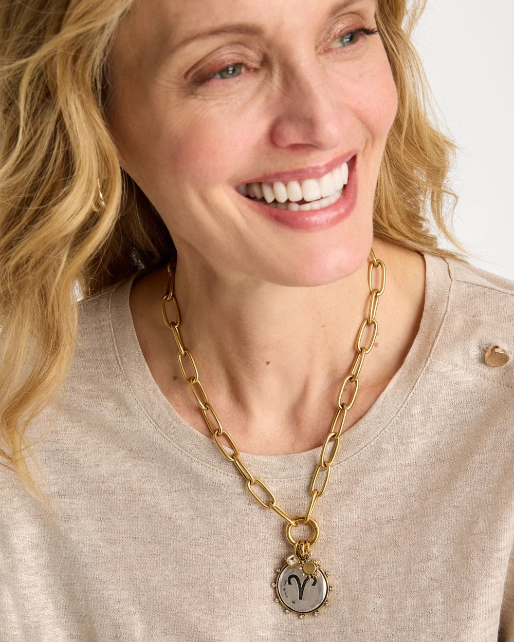 Golden Charm Link Necklace Gold - Chico's