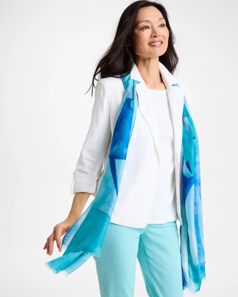 Sea Spray Oblong Scarf Blue - Chico's