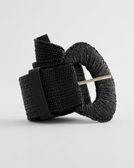 Raffia Wrapped Stretch Belt Black - Chico's