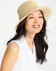 Straw Embroidered Beach Hat Natural - Chico's