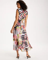 Crinkle Chiffon Animal Print Dress Black - Chico's