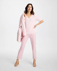 Space Dyed Ruched V-Neck Pullover Sweater Sweet Blossom - Chico's