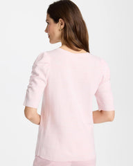 Space Dyed Ruched V-Neck Pullover Sweater Sweet Blossom - Chico's