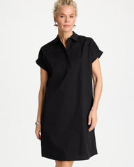 Popover Embroidered Poplin Dress Black - Chico's