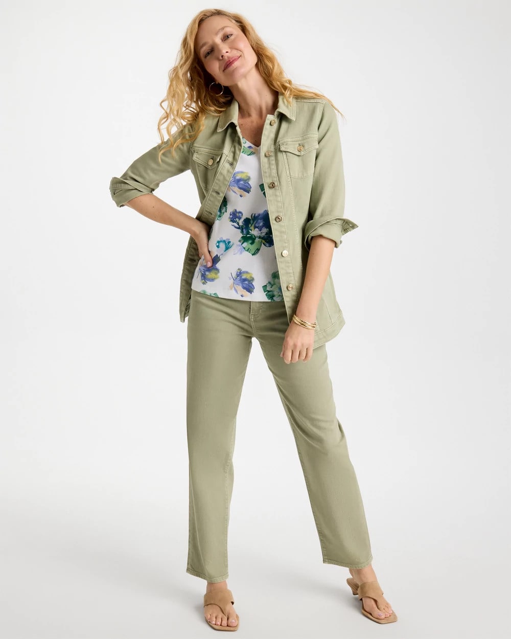 Boyfriend Relaxed Crop Jeans Seagrass Green - Chico's