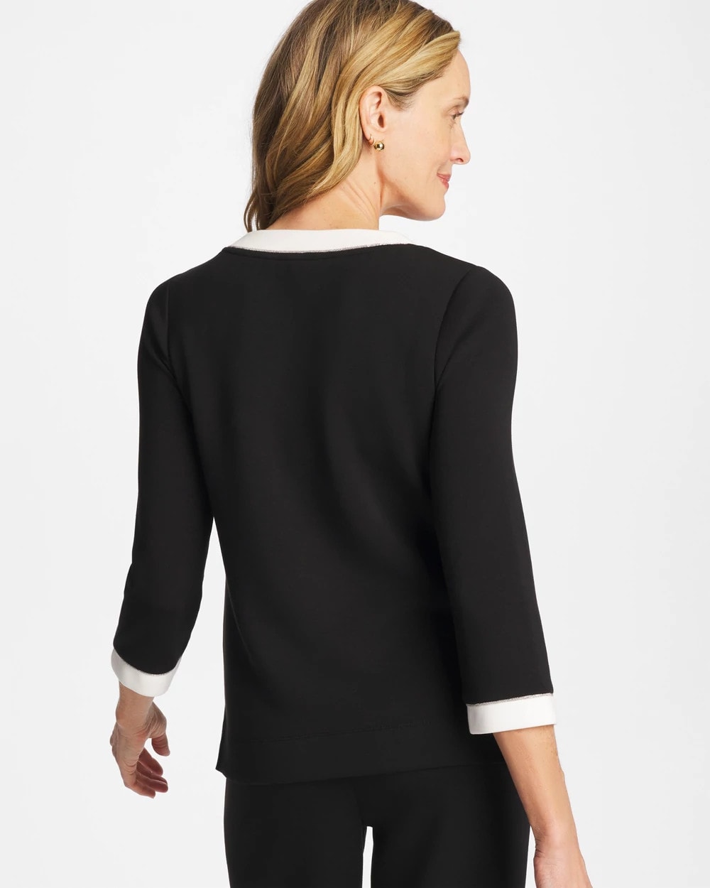 Zenergy® Soft Caviar Bead Contrast Top Black - Chico's