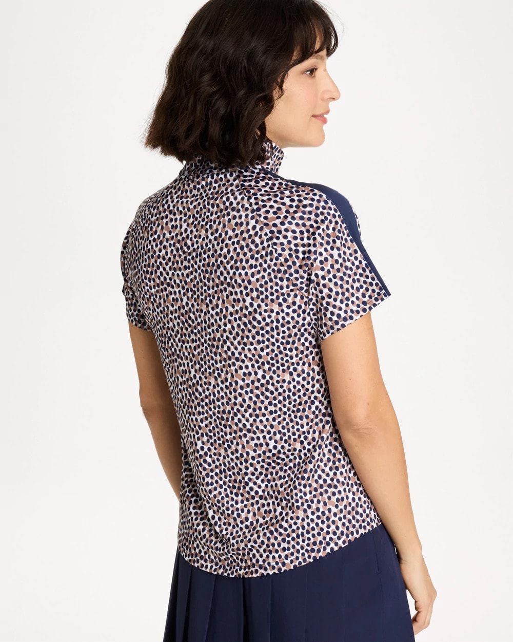 Zenergy® UPF Contrast Dot Half Zip Polo Passport Blue - Chico's