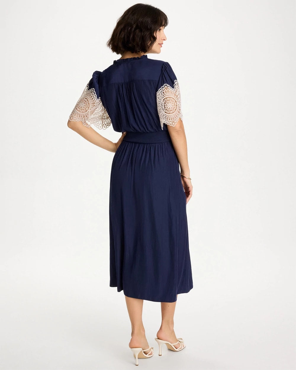 Sea Island Crinkled Midi Dress Passport Blue - Chico's