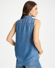 Tencel Denim Sleeveless Shirt Burano Indigo - Chico's