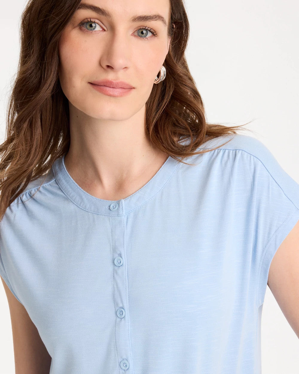 Refined Button Tee Blue Haven - Chico's