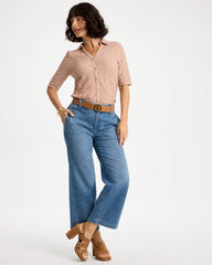 Textured Camp Tee Mocha Mousse - Chico's