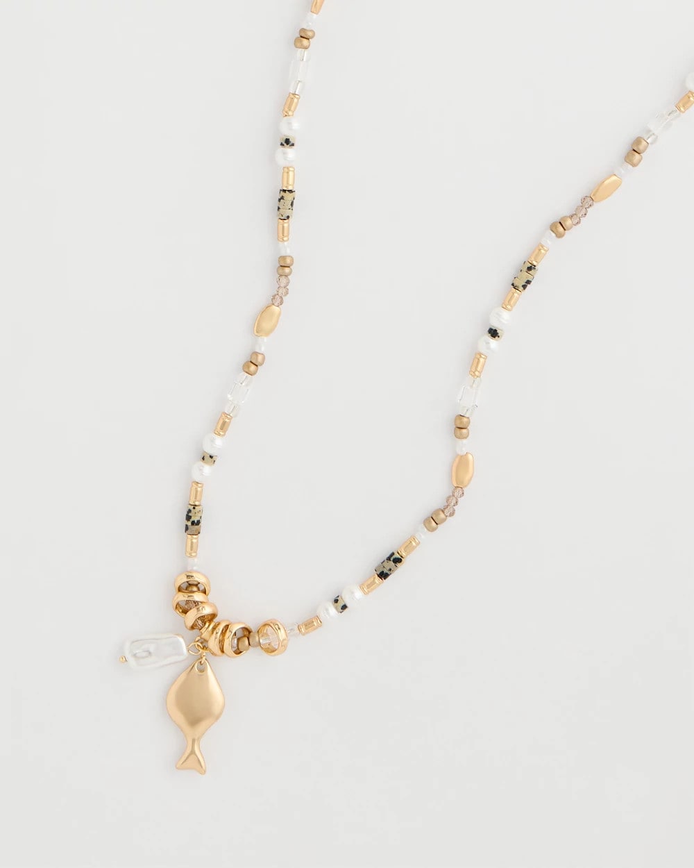 Coral Jade Stone Charm Necklace Neutral - Chico's