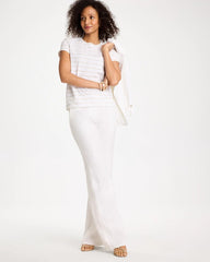 Cotton Stretch Striped Cap Sleeve Tee Alabaster - Chico's