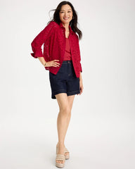 Eyelet Collared Shirt Cherry Lush - Chico's