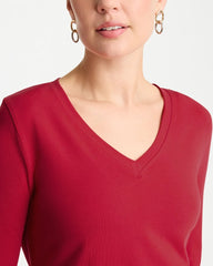 Cotton Stretch 3/4 Sleeve Tee Cherry Lush - Chico's