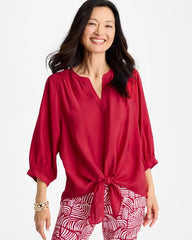 Tie-Front Top Cherry Lush - Chico's