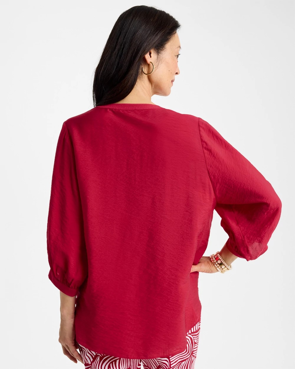 Tie-Front Top Cherry Lush - Chico's