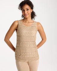 Travelers™ Metallic Crochet Sweater Tank Gold - Chico's