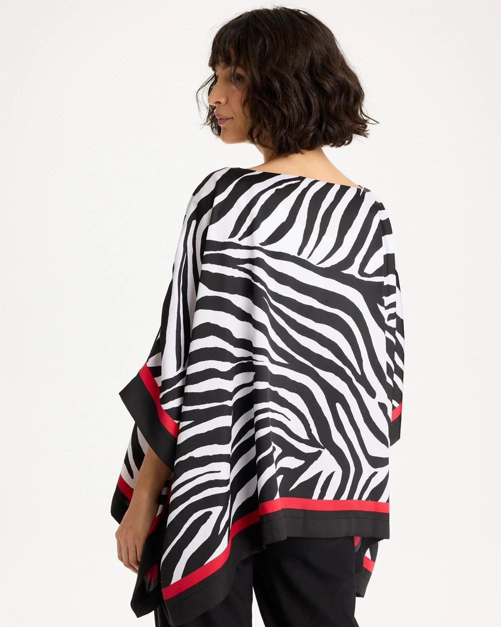 Woven Animal Print Poncho Black - Chico's