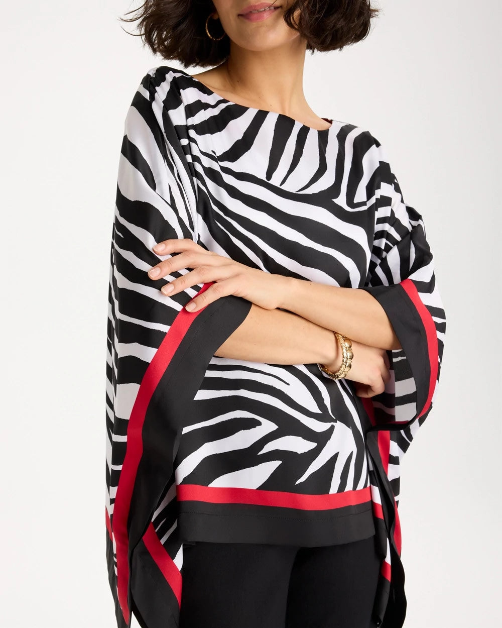 Woven Animal Print Poncho Black - Chico's