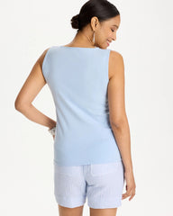 Contour Cotton™ Square Neck Tank Blue Haven - Chico's