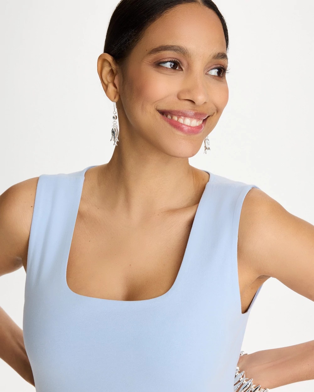 Contour Cotton™ Square Neck Tank Blue Haven - Chico's