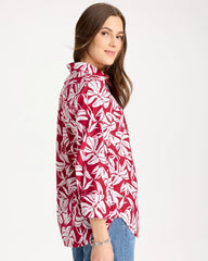 No Iron™ Stretch Palm Print Shirt Cherry Lush - Chico's