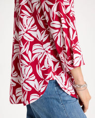 No Iron™ Stretch Palm Print Shirt Cherry Lush - Chico's