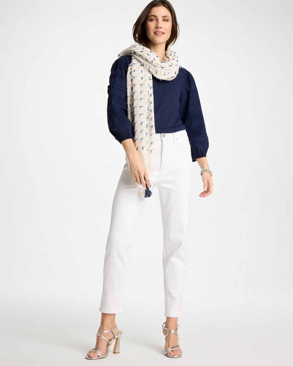 Pintuck Puff Sleeve Tee Passport Blue - Chico's