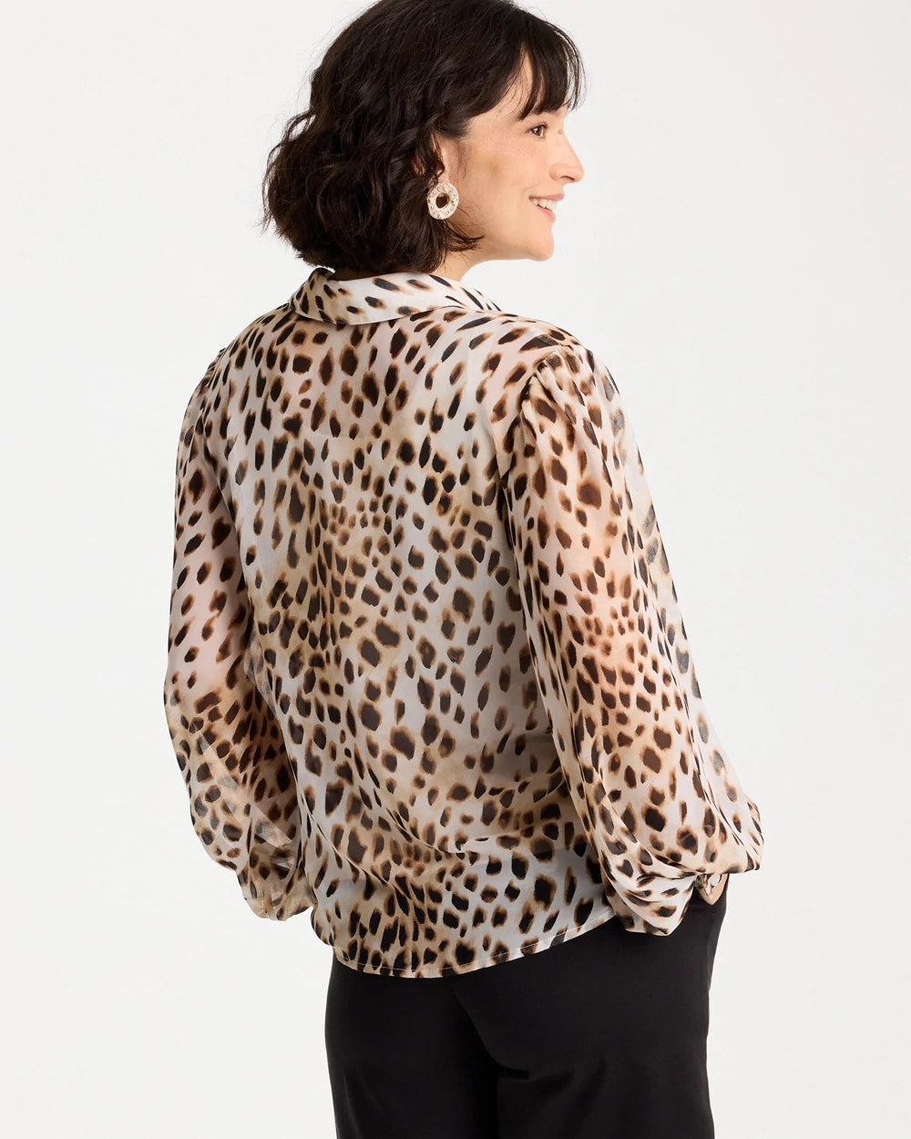 Georgette Animal Print Blouse Black - Chico's