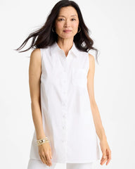 Poplin Cotton Collared Tunic Alabaster - Chico's