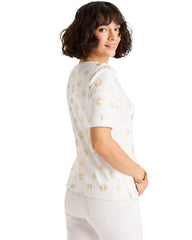 Stamped Pima Elbow Sleeve Tee Alabaster - Chico's