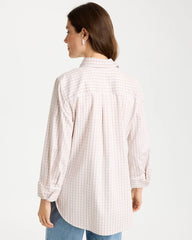 No Iron™ Stretch Neutral Gingham Shirt Smokey Taupe - Chico's