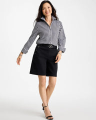 No Iron™ Stretch Gingham Shirt Black - Chico's
