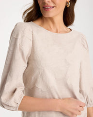Etched Flora Balloon Top Smokey Taupe - Chico's