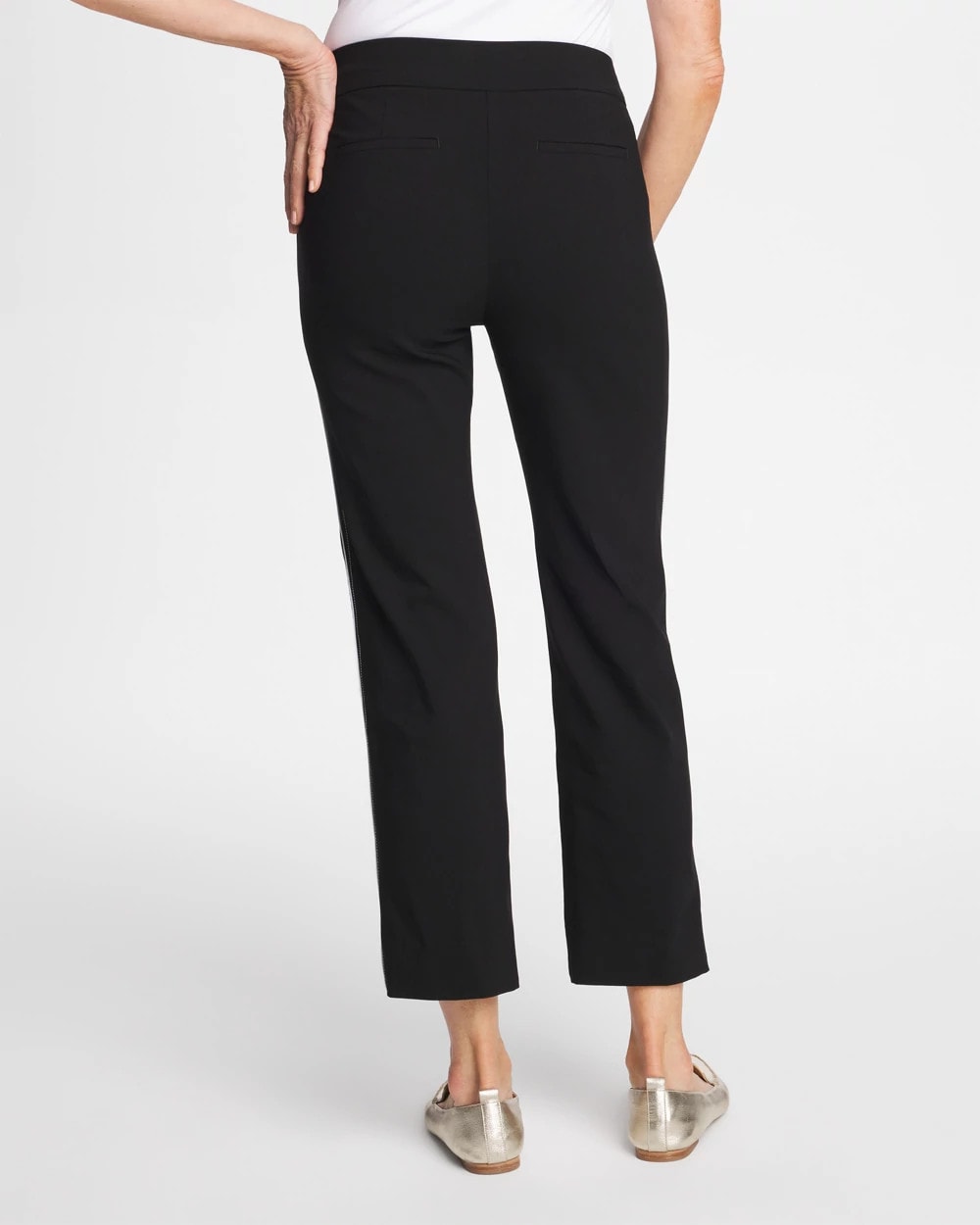 Brigitte™ Piped Straight Cropped Pants Black - Chico's