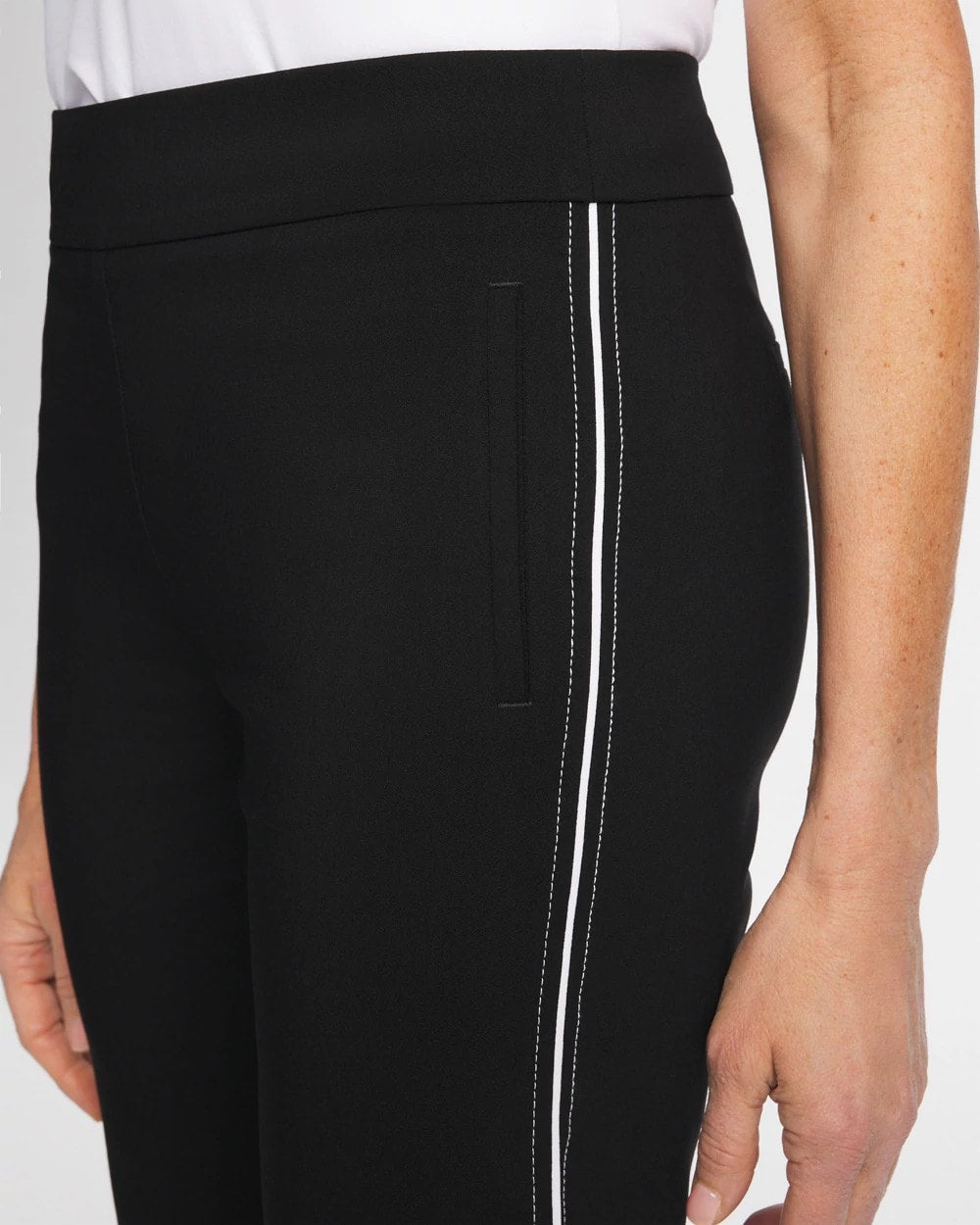 Brigitte™ Piped Straight Cropped Pants Black - Chico's