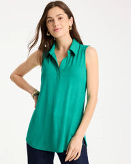 Collared Tunic Tank Topanga Green - Chico's