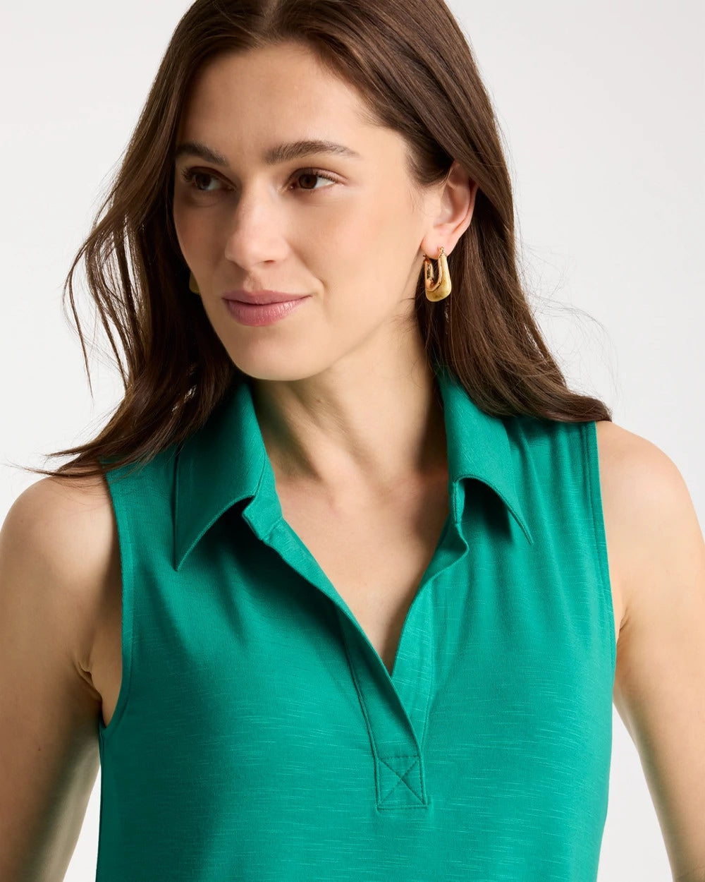 Collared Tunic Tank Topanga Green - Chico's