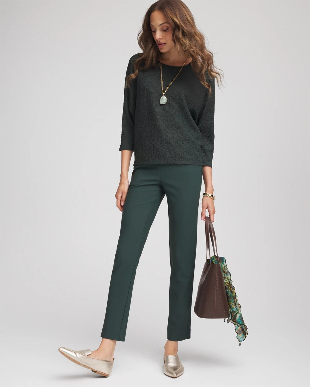 Lightweight Juliet Straight Ankle Pants Darkest Spruce - Chico's