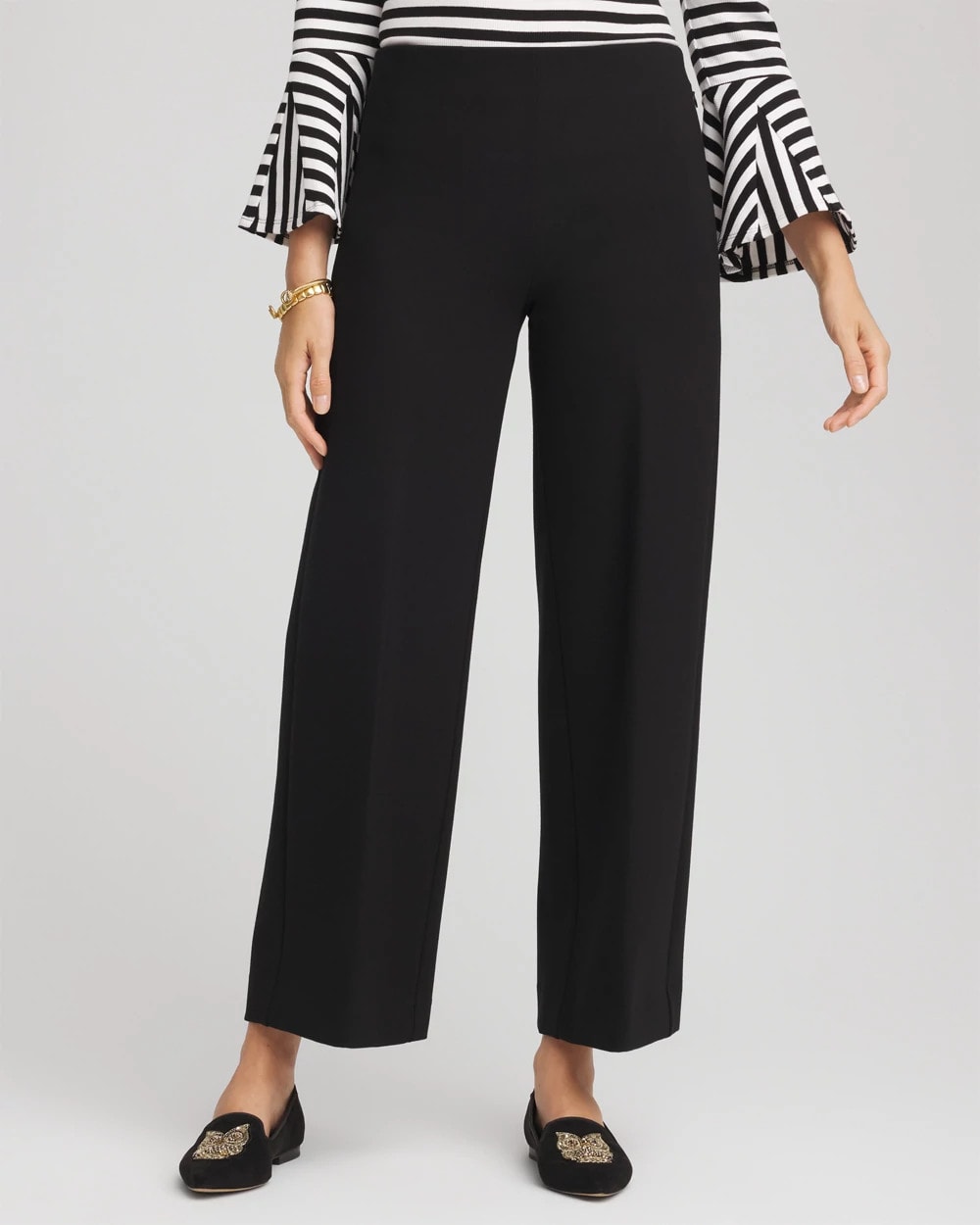 Juliet Slim Wide-Leg Cropped Pants Black - Chico's