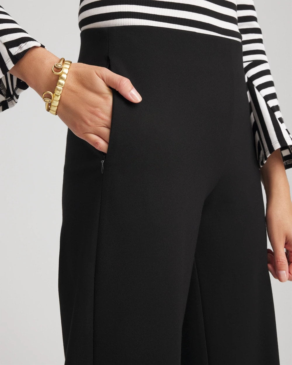 Juliet Slim Wide-Leg Cropped Pants Black - Chico's