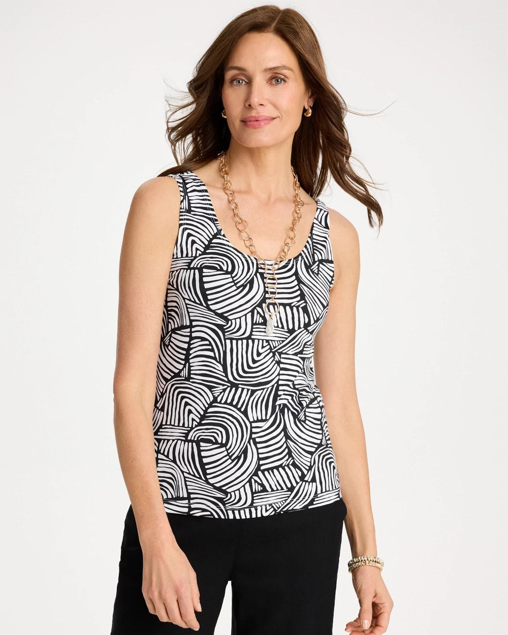 Printed Microfiber Tank Black - Chico's