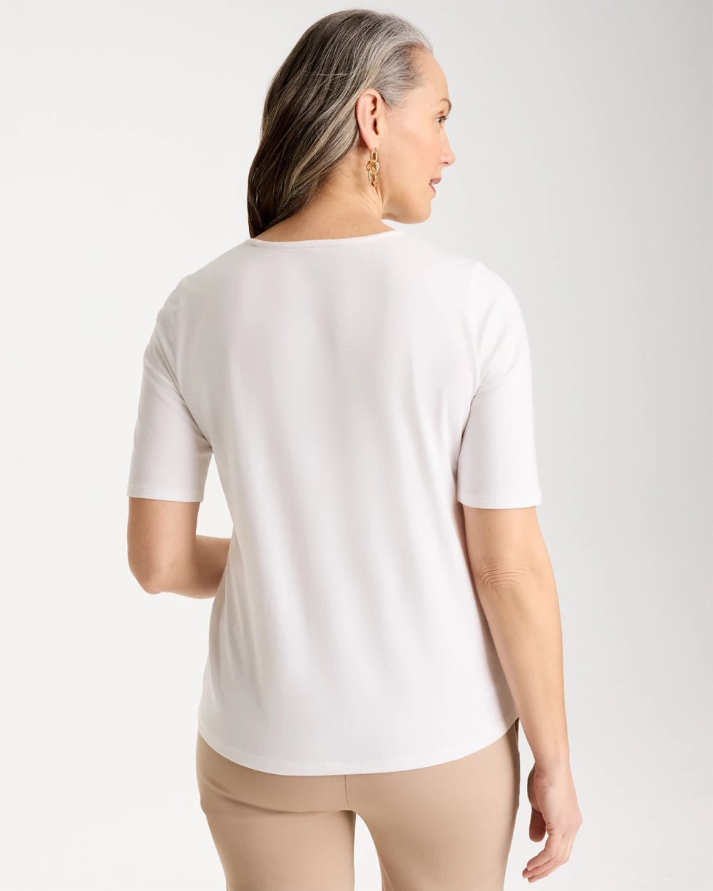 Sequin Embroidered Floral Tee Alabaster - Chico's