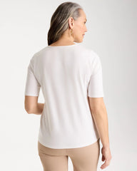 Sequin Embroidered Floral Tee Alabaster - Chico's