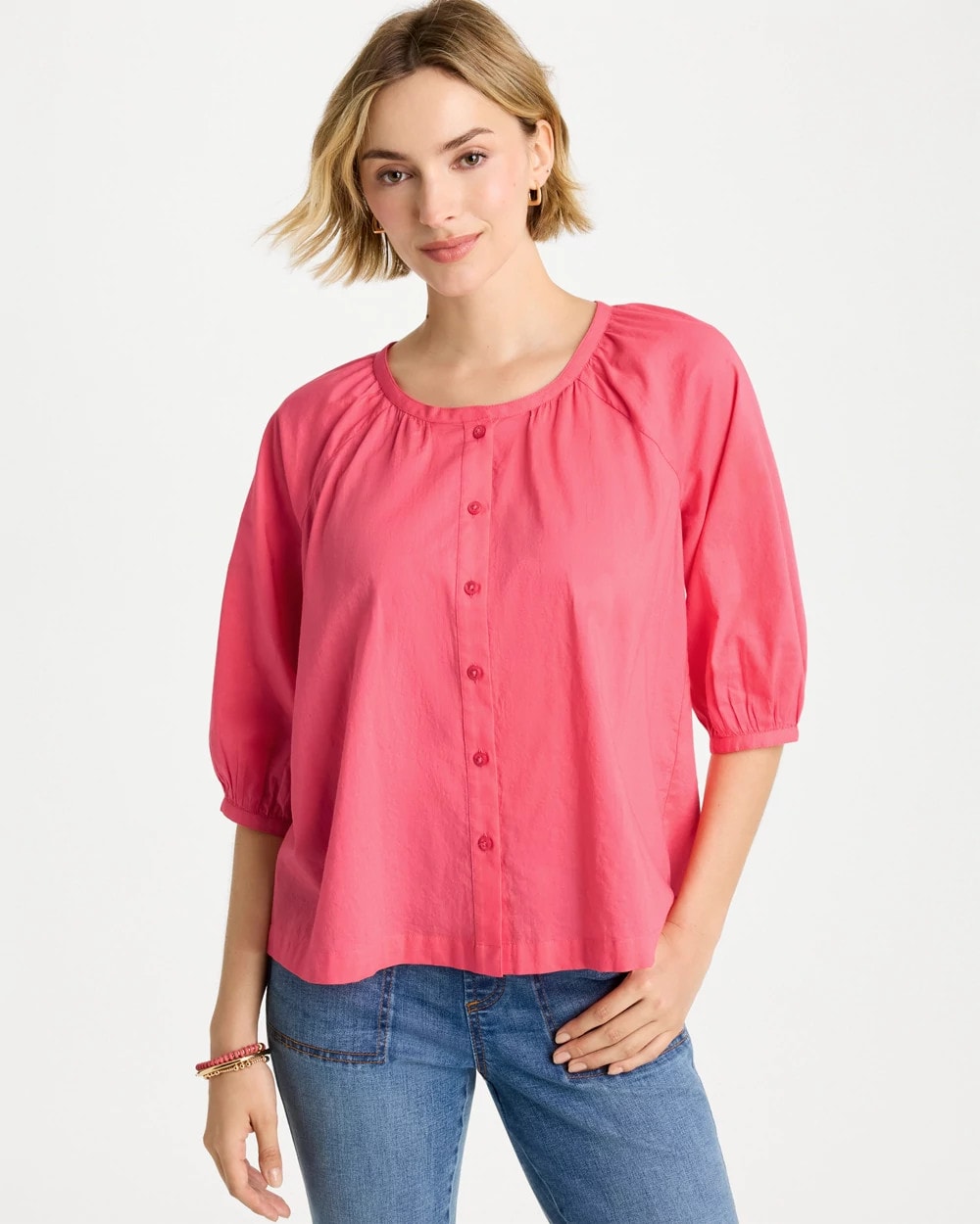 Cotton Voile Blouse Calypso Coral - Chico's