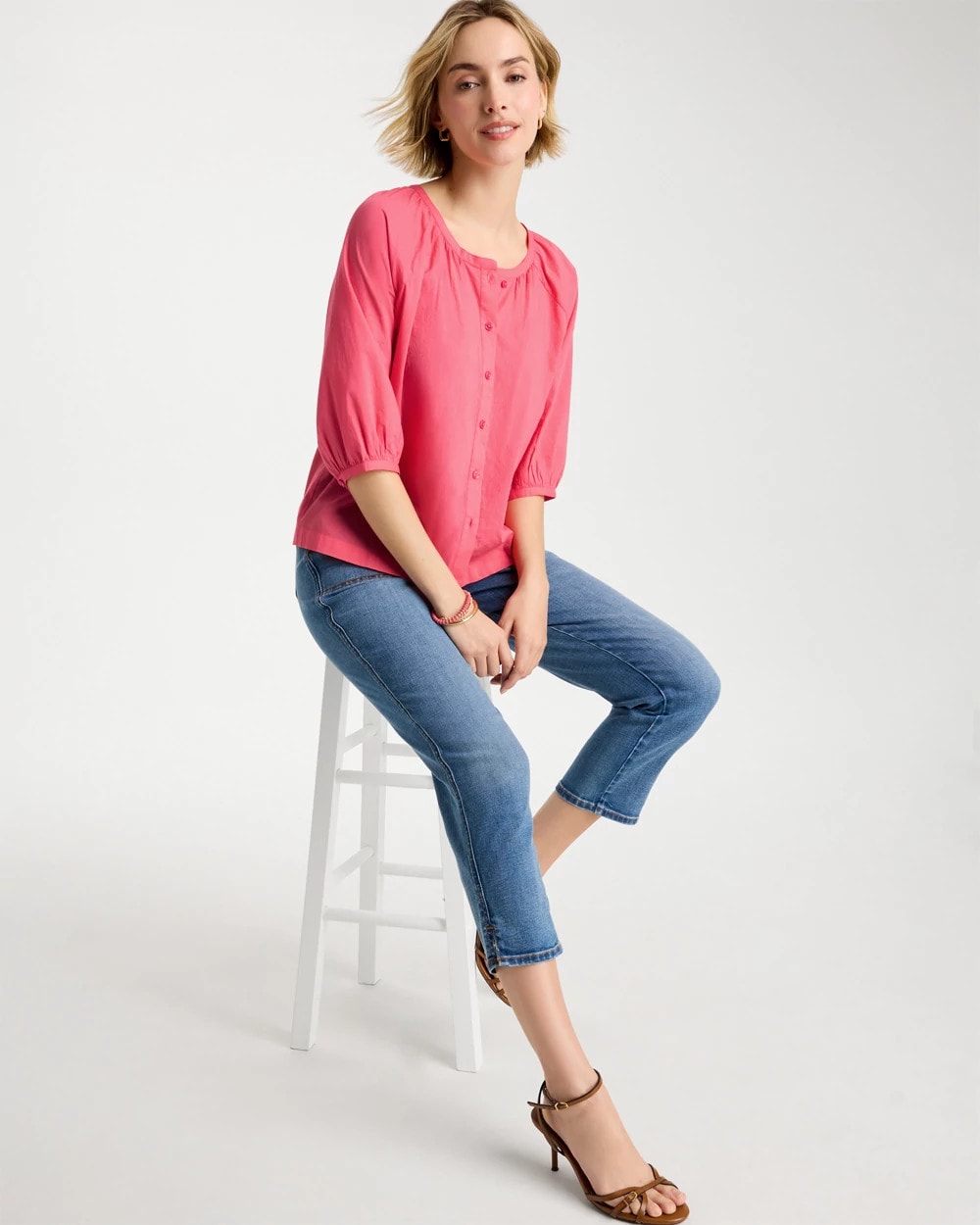 Cotton Voile Blouse Calypso Coral - Chico's
