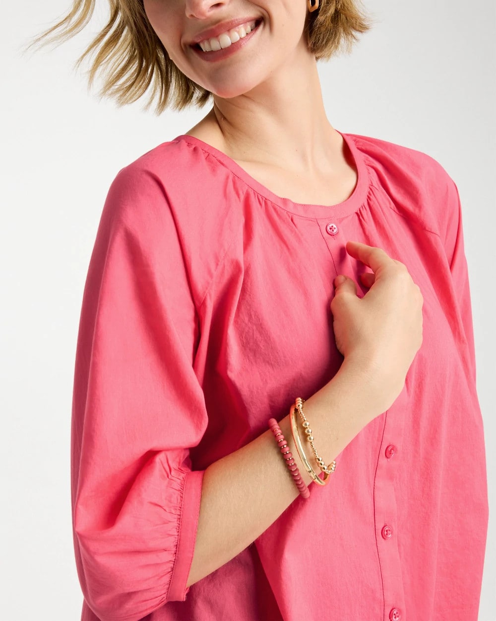 Cotton Voile Blouse Calypso Coral - Chico's