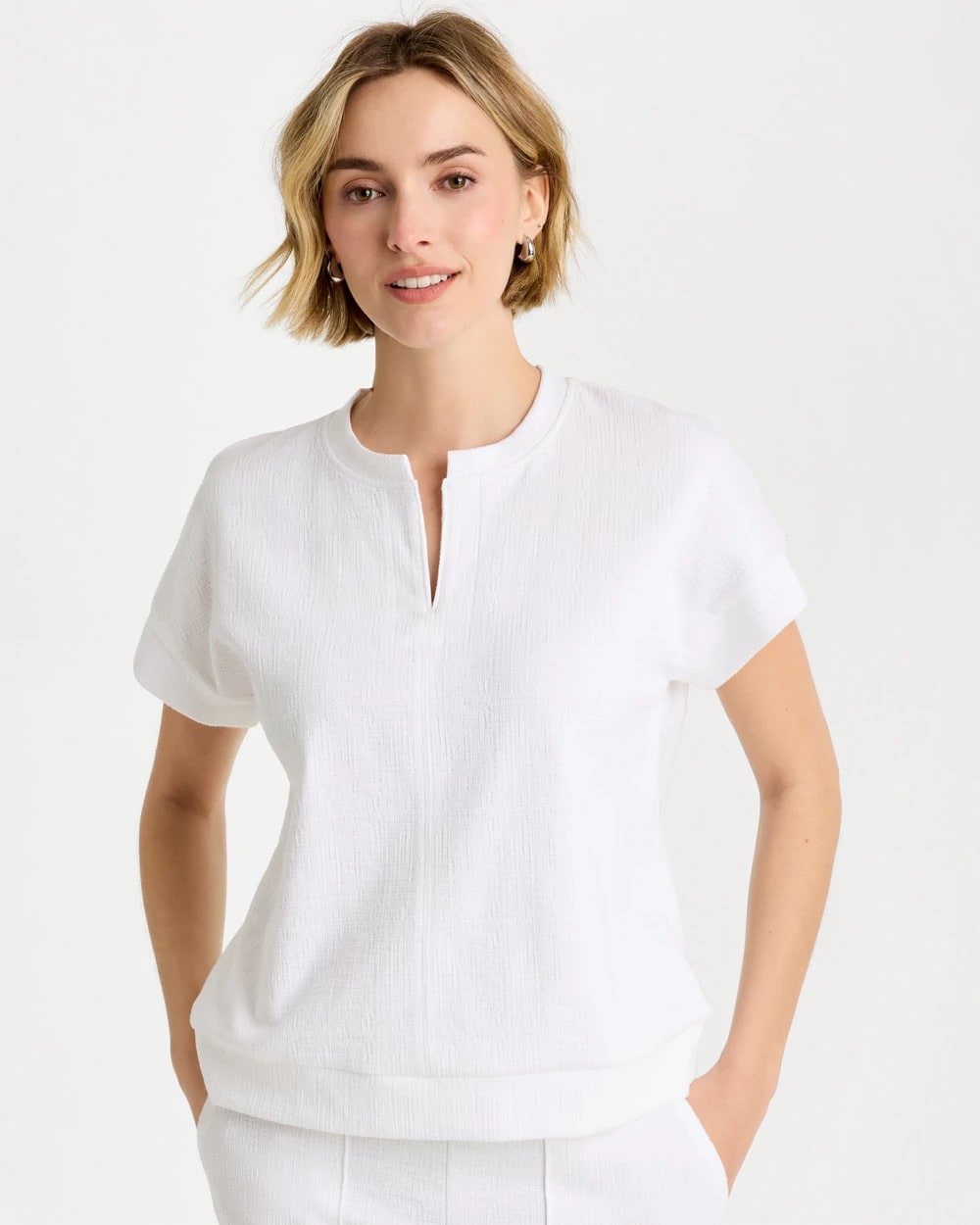 Zenergy® Crosshatch Knit Top Alabaster - Chico's