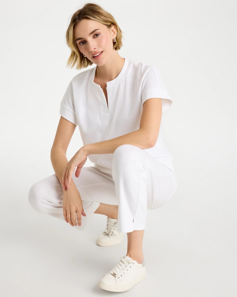 Zenergy® Crosshatch Knit Top Alabaster - Chico's